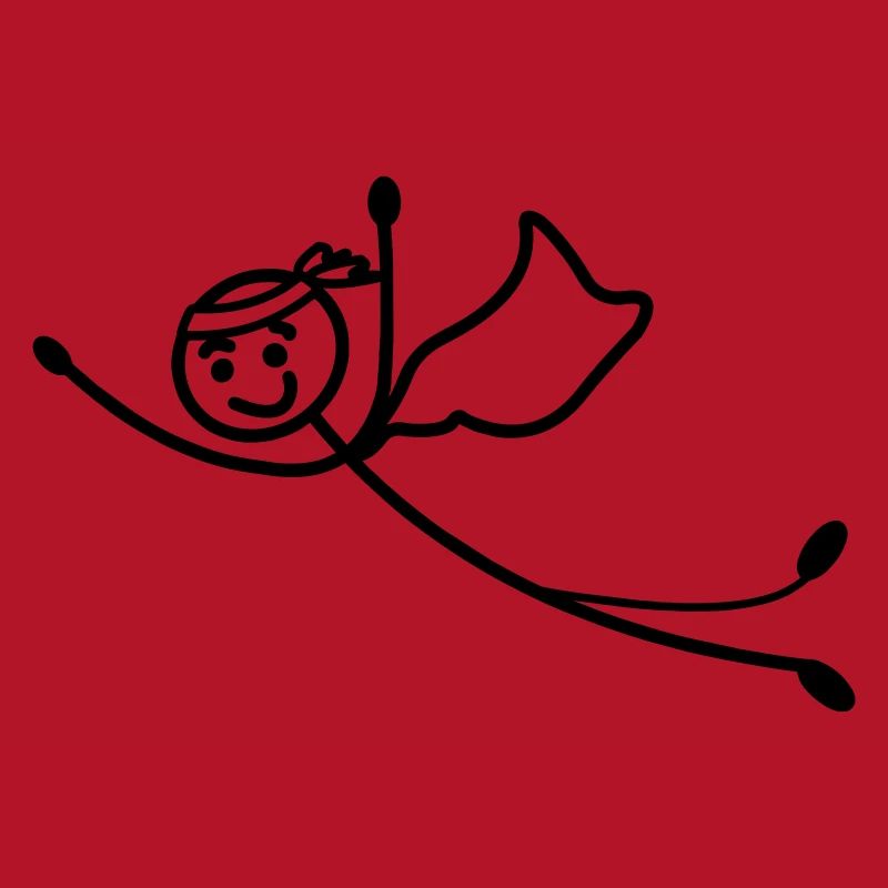 Super jung oder Mann fliegt schnell mit Umhang