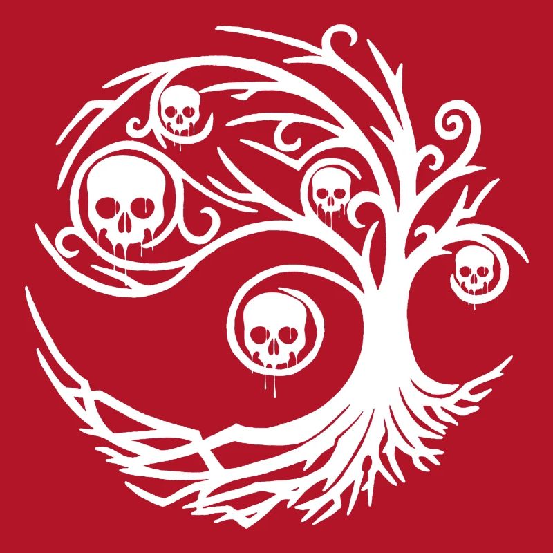 White tree with skulls