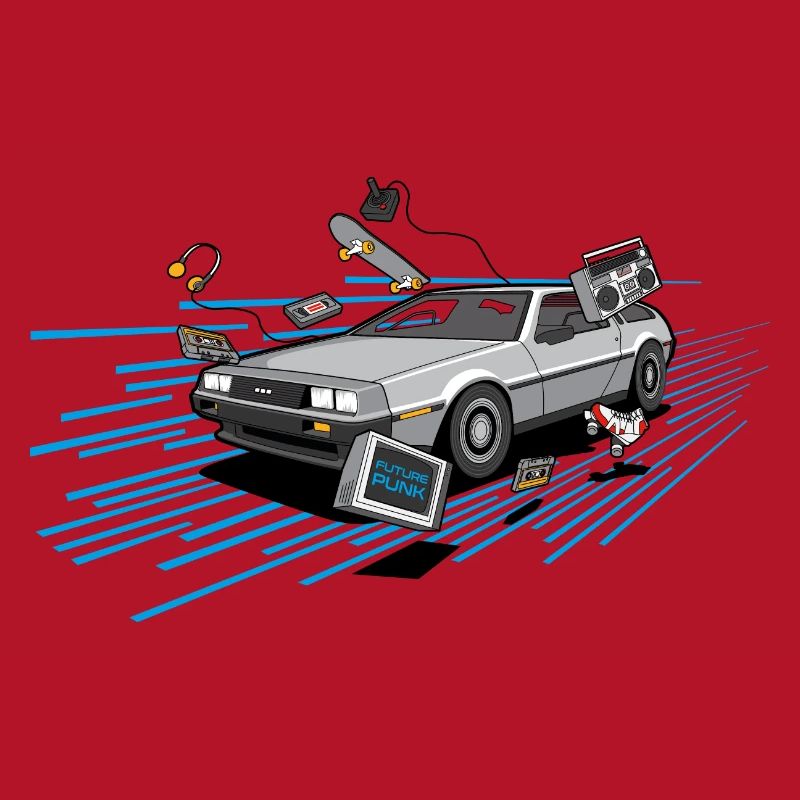 Delorean Oldtimer Youngtimer Retro Future bleu 80s