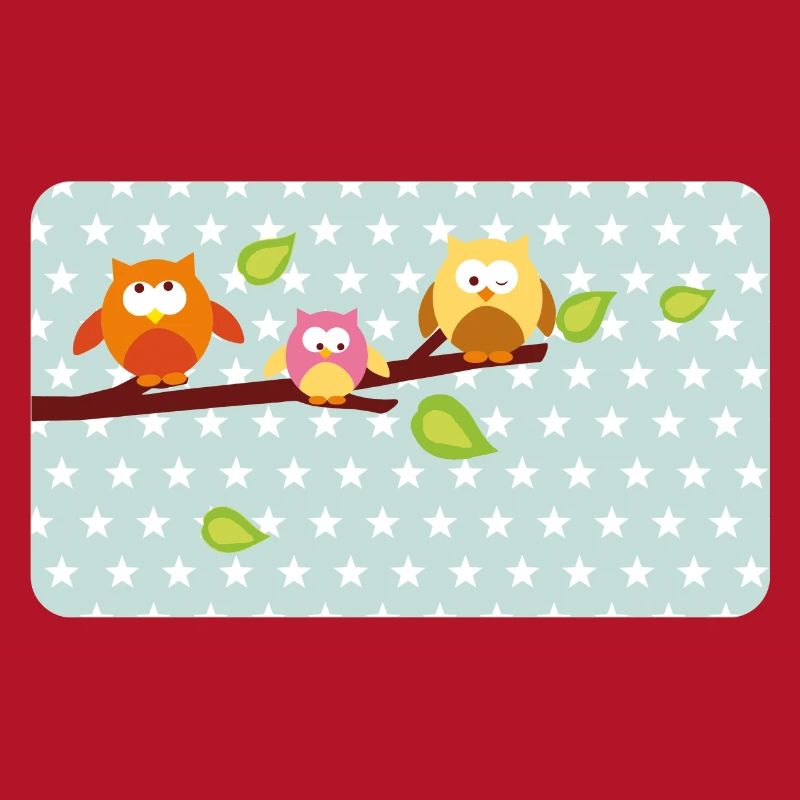 Kleine Eulen mit Sternchen mint | personalisierbar