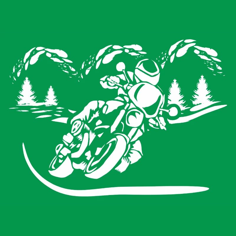 Silhouette de Moto Forêt