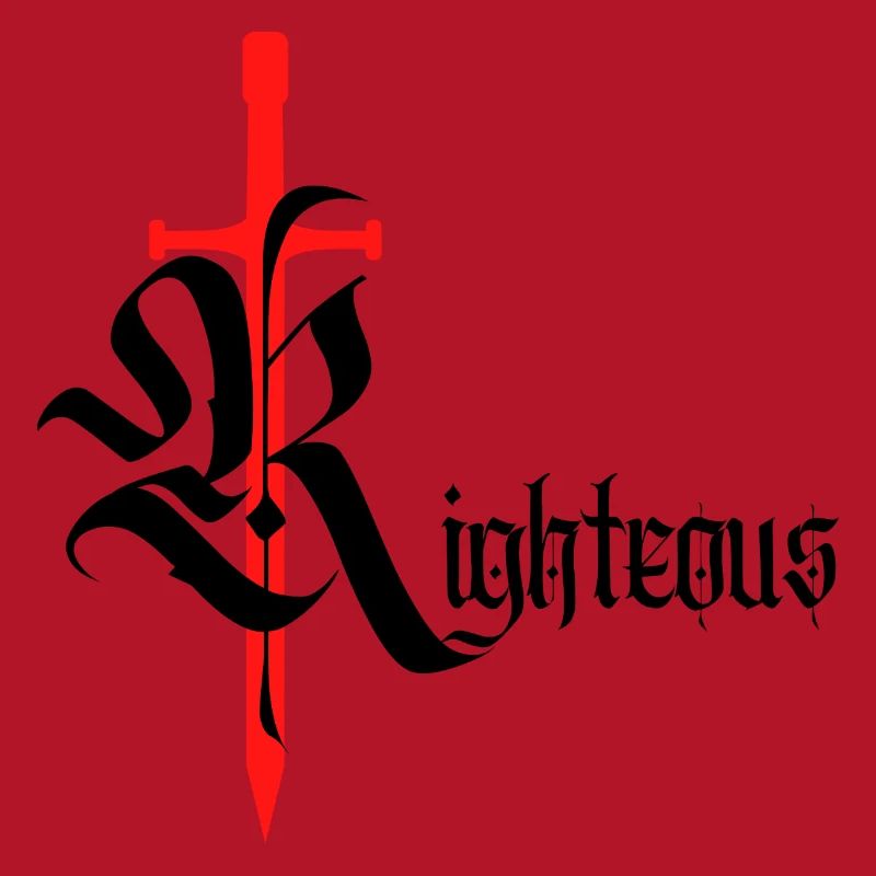 Conception gothique vertueuse avec épée avec texte noir