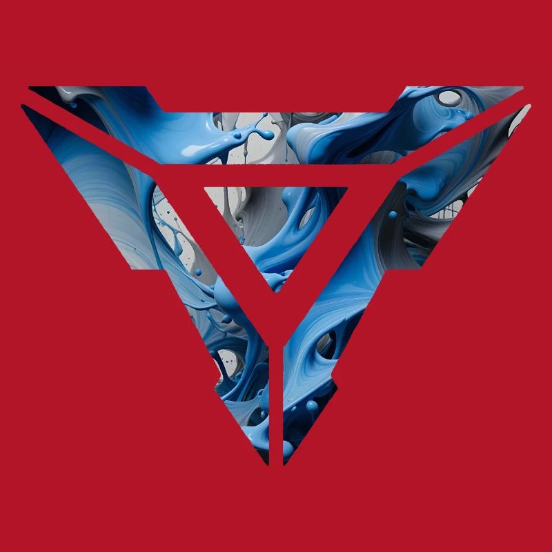 Abstract Blue Fluid Triangular Design