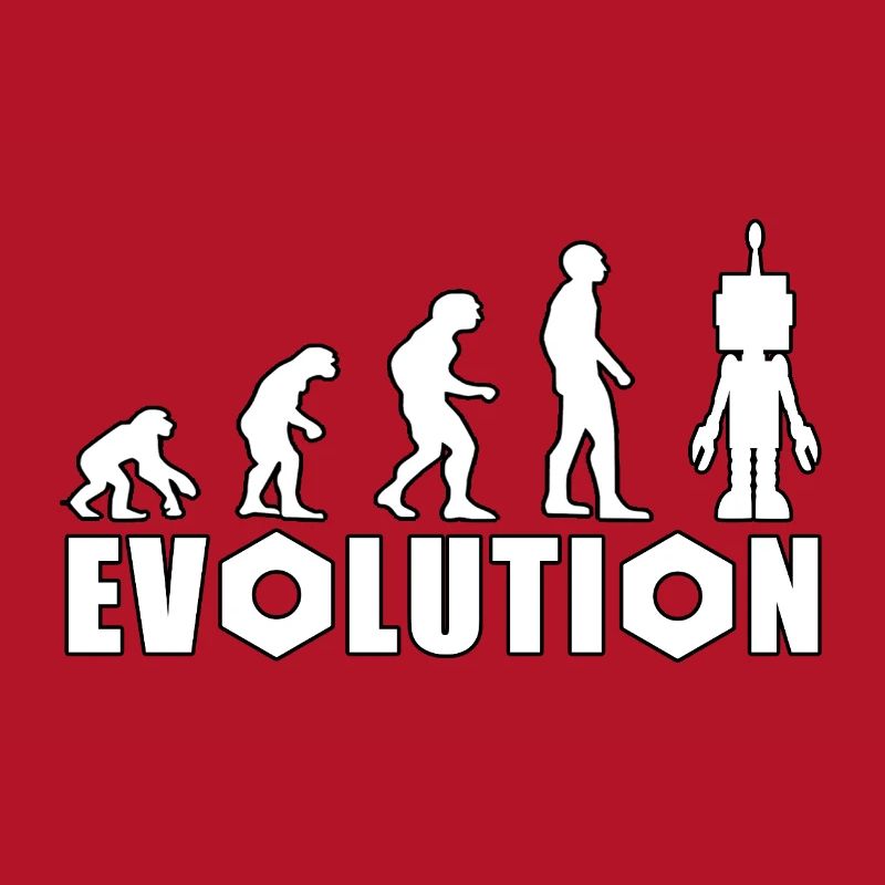 Evolution mit Roboterfigur Design