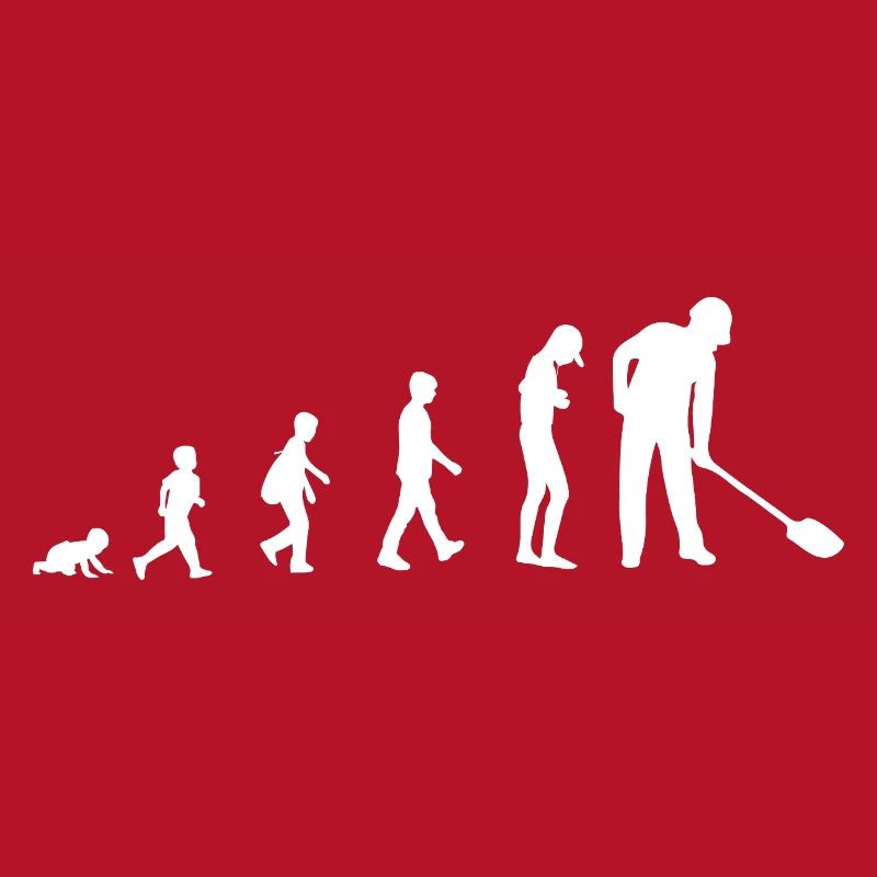 Evolution vom Baby zum Bauarbeiter