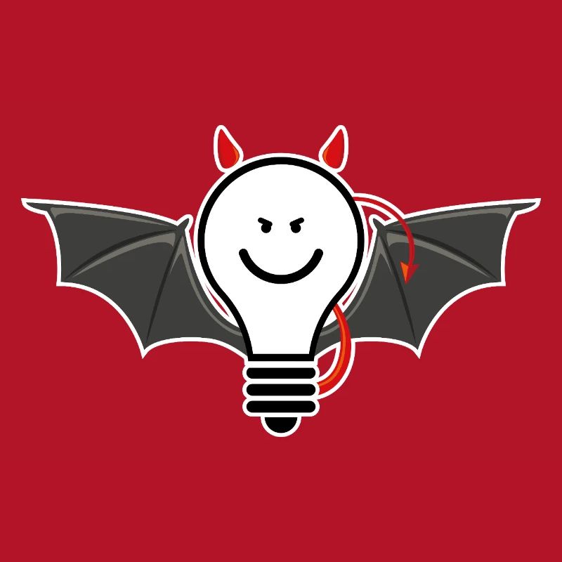 Light bulb with devil horns – cheeky light motif