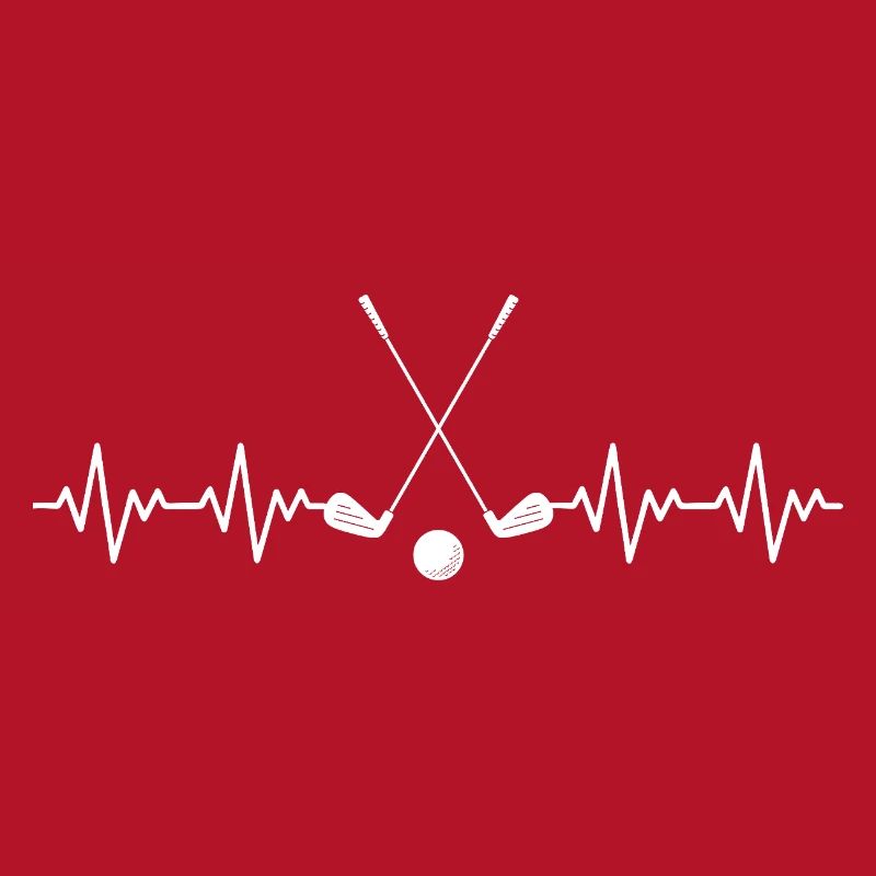 Golf Golfball Golfschläger EKG Herzschlag