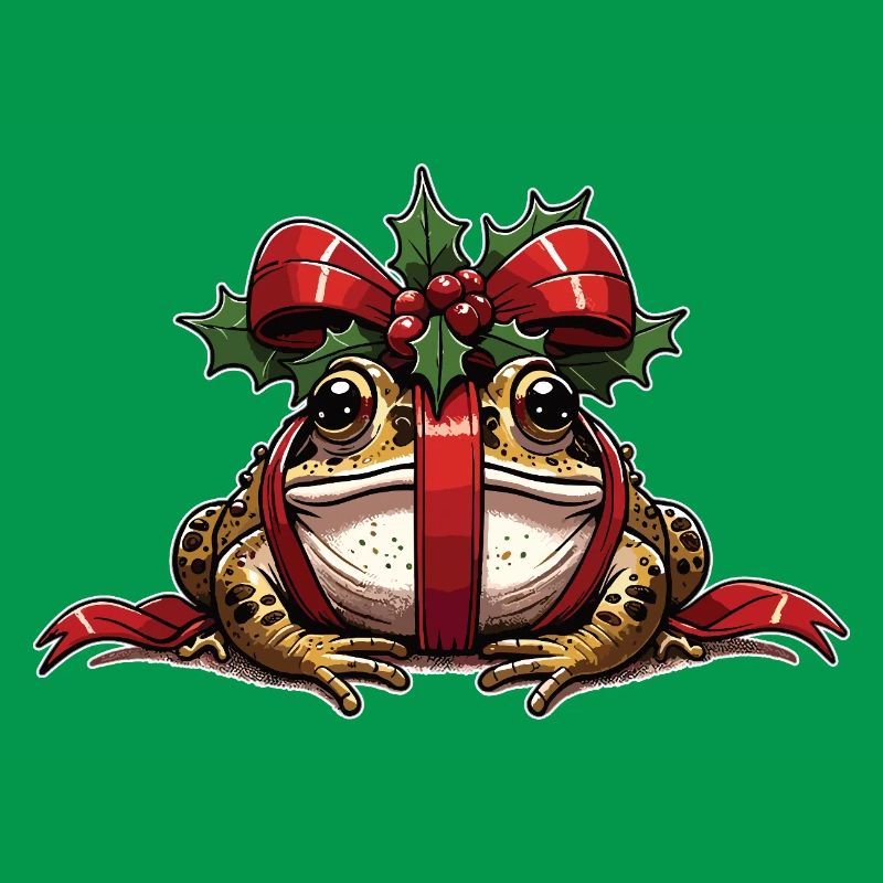 Mistle-Toad Funny Christmas Toad Frog