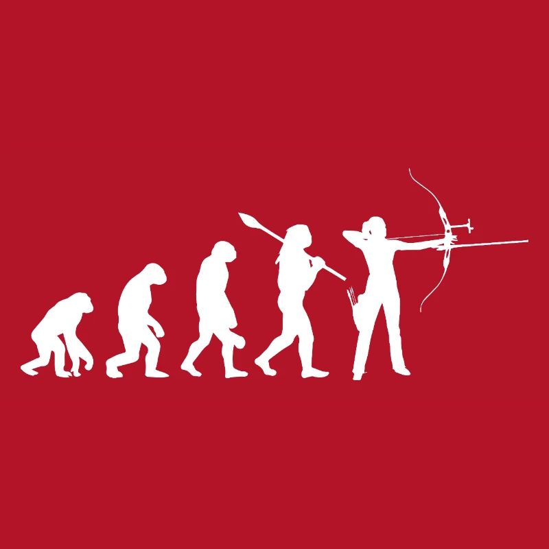 Evolution der Bogenschießfrau Bogenjägerin Sportgeschenk