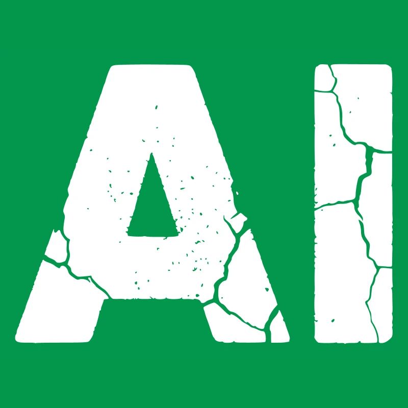 AI Artificial Intelligence Text Grunge Vector