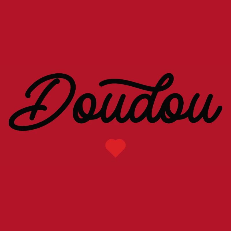 Doudou Coeur Script Noir