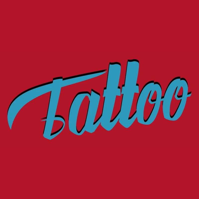 Tattoo Script in Teal