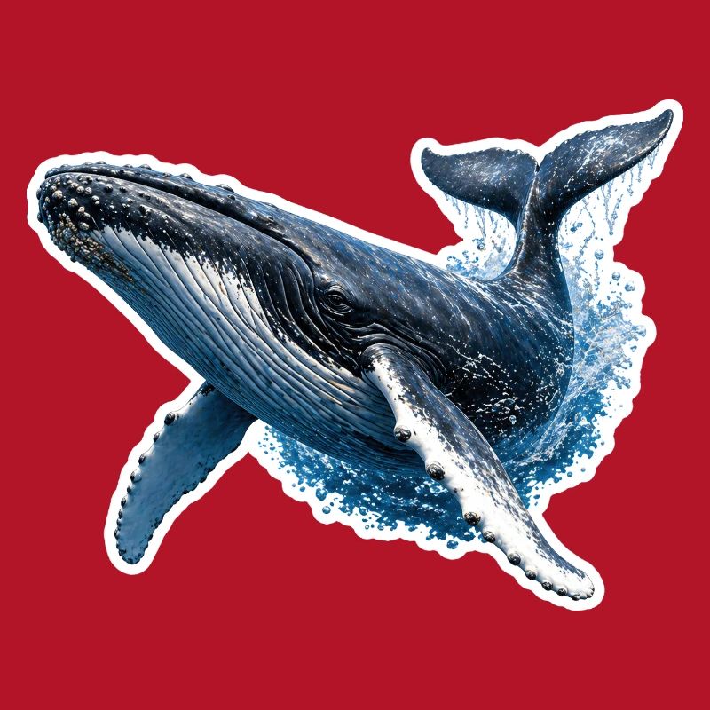 Leaping Humpback Whale – Dynamic Marine Illustrations