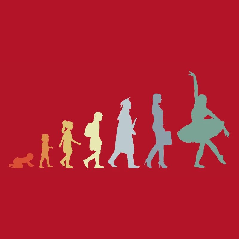 Vintage ballet dancer Evolution