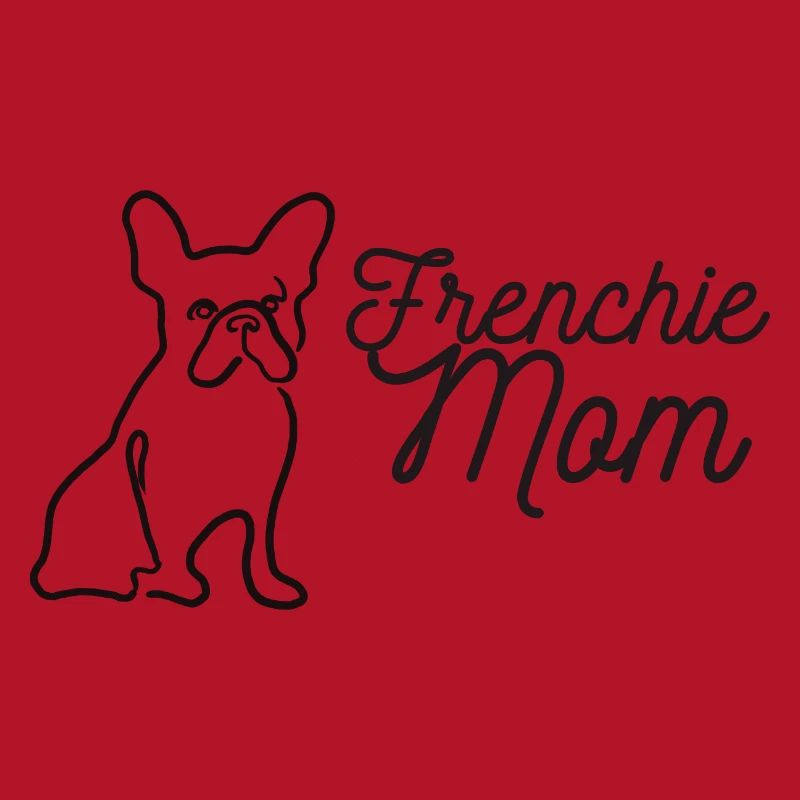 Frenchie Mom Silhouette Script Lineart