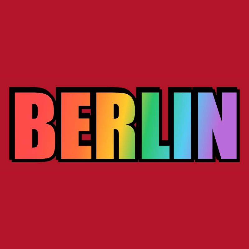 Berlin Rainbow Gradient Letters LGBT