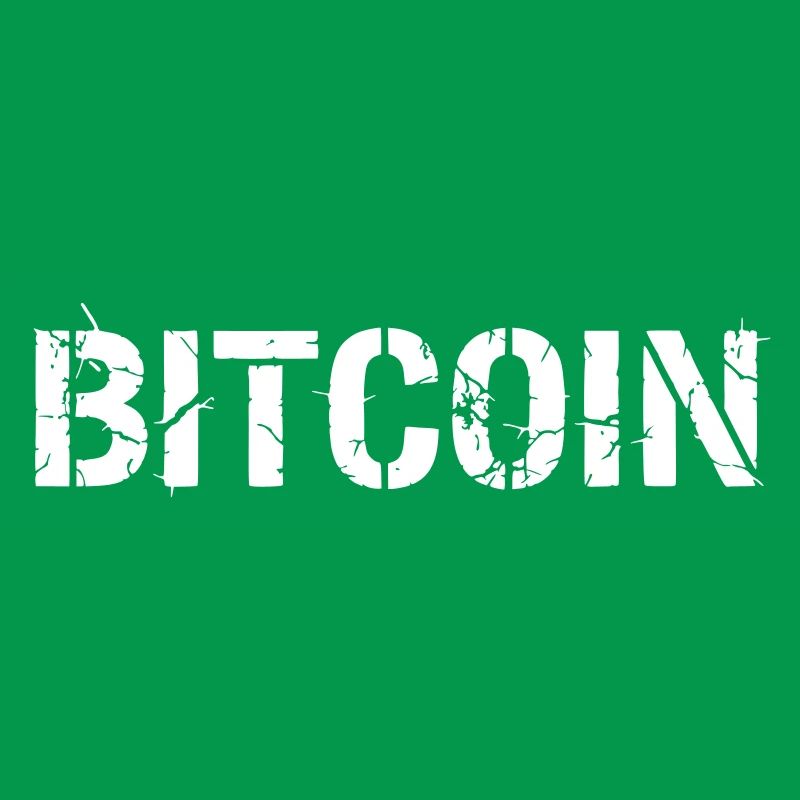 Bitcoin Text Lettering Grunge Vector