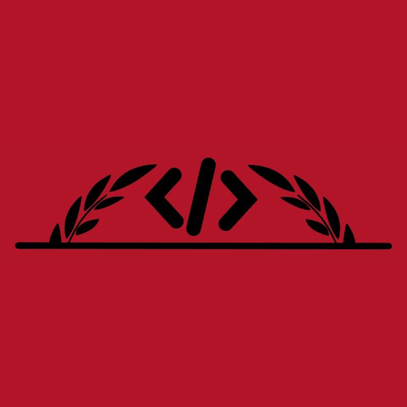 Logo de code en demi-couronne de laurier