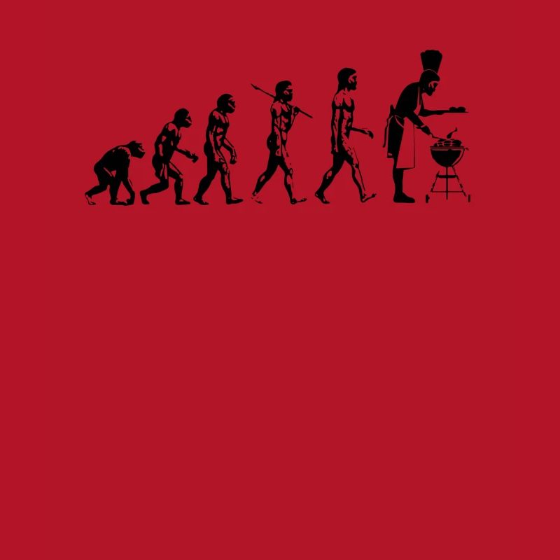 Evolution grillen Fleisch Witz Spaß Mann Geschenk