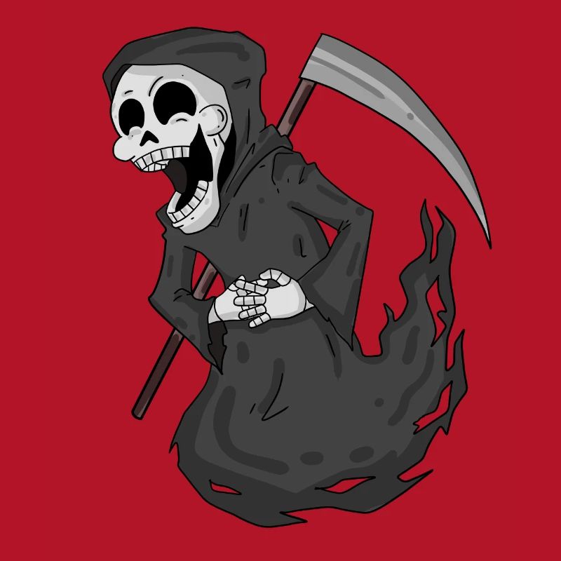 Grim Reaper laughs funny
