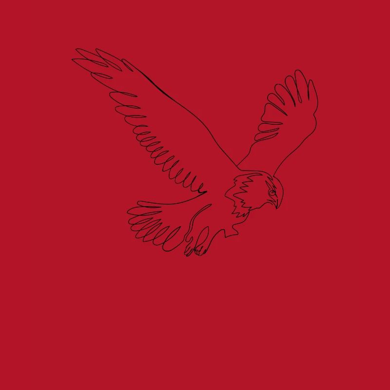 One Line Art Eagle drawn with a dash