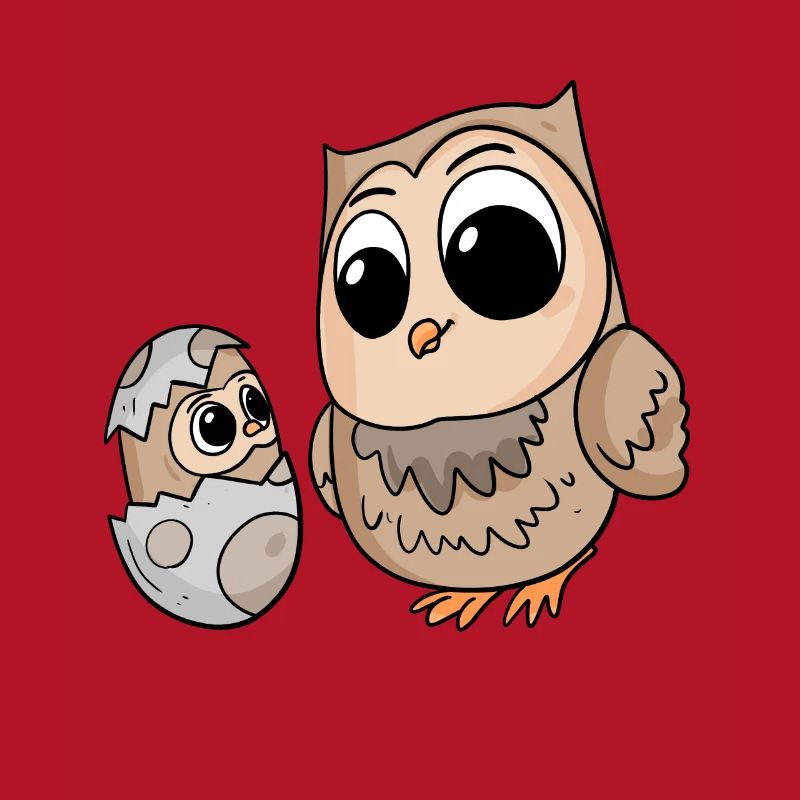 Eule mit Baby Eule