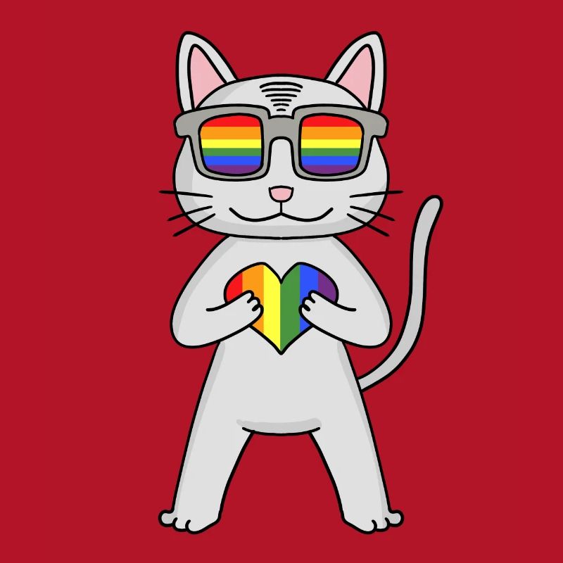 LGBT Cat Devon Rex Rainbow