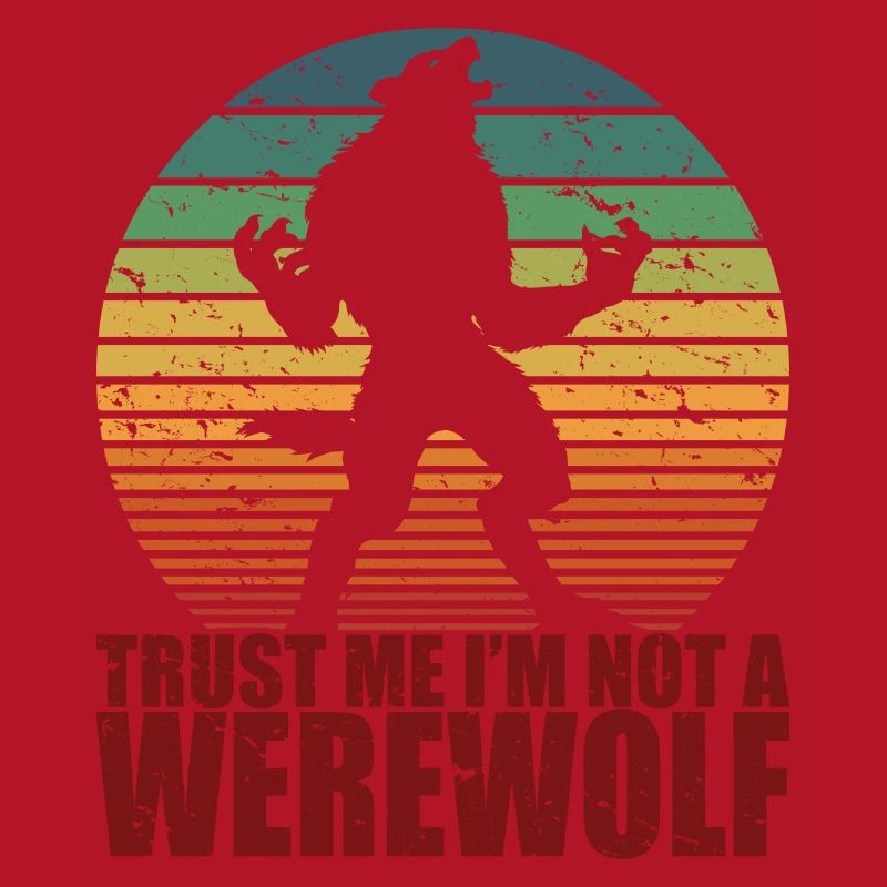 Spaß Scary Werwolf Retro Halloween Süßes oder Saures