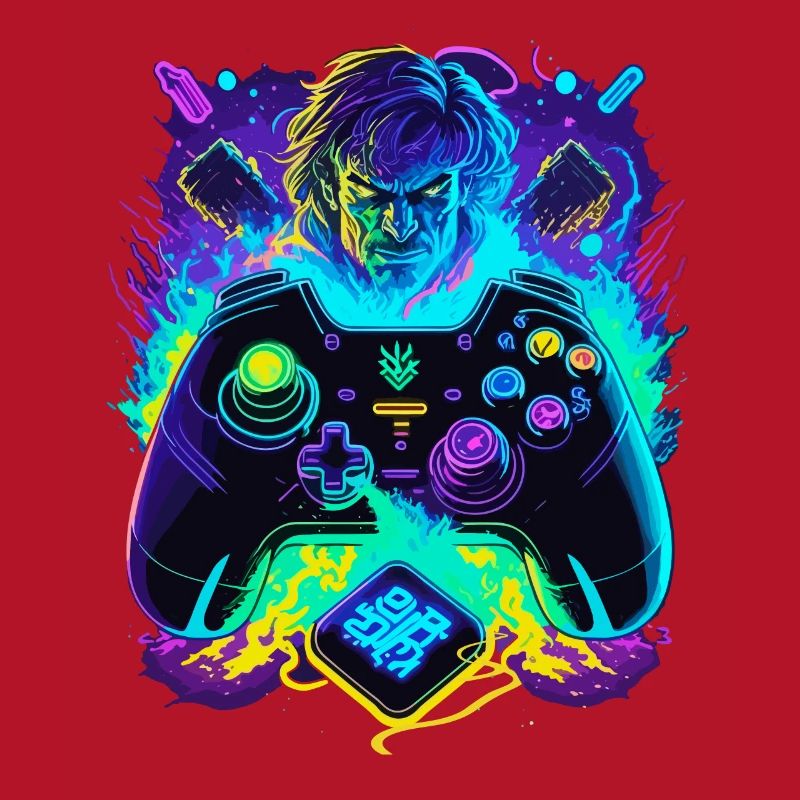 Neon Graffiti Gamer Controller