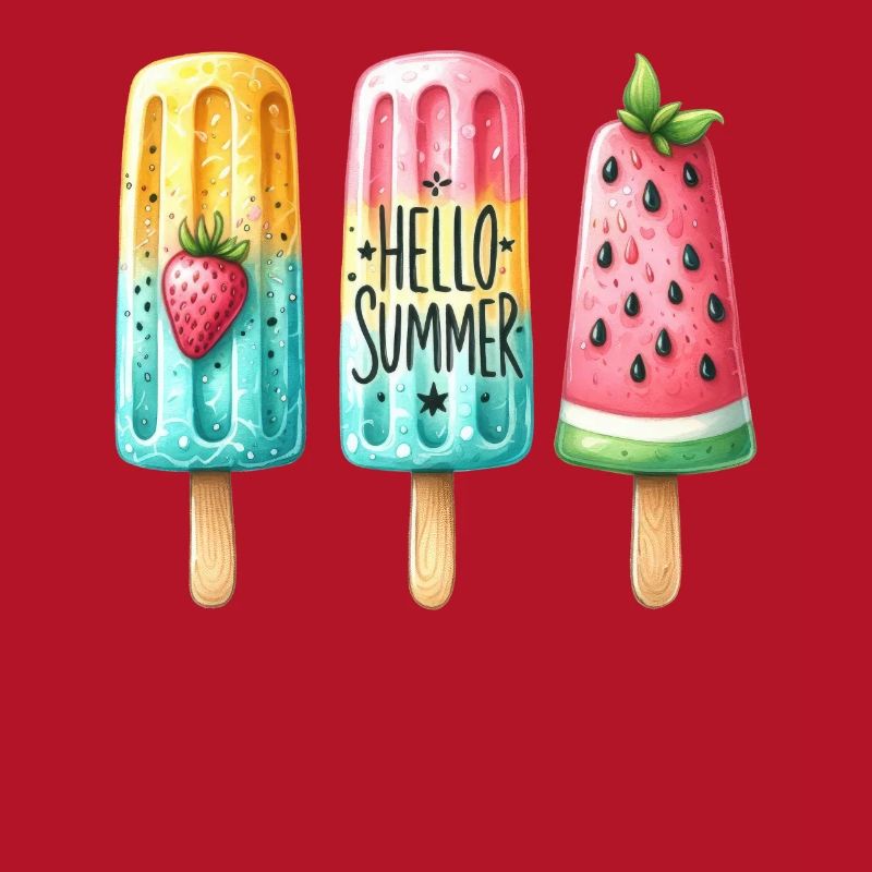 Hello Summer. Fröhliches Eis am Stiel Design, Eis,