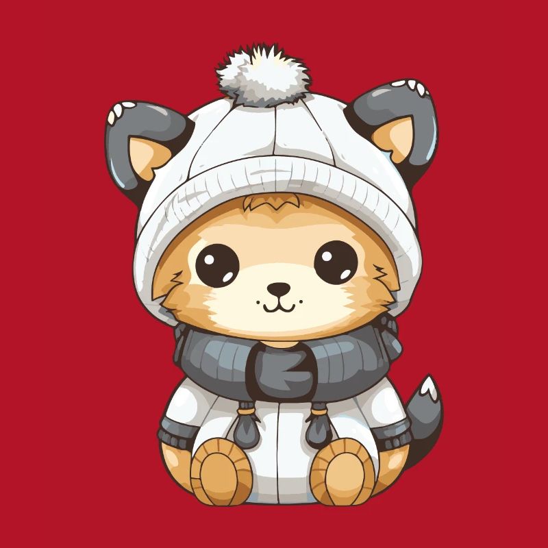 Fox Winter Comic Cute