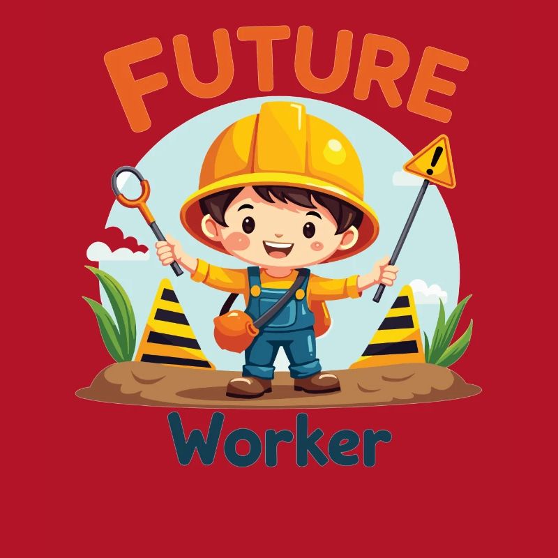 Future Worker - Conception mignonne d’ouvrier de la construction