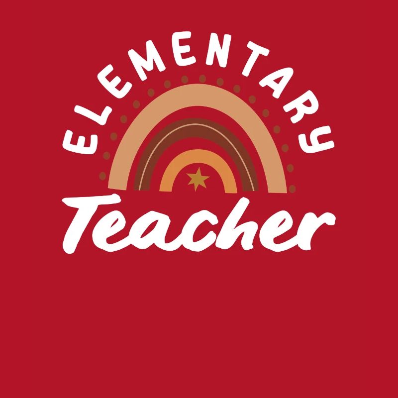 Enseignant d’école primaire conception arc-en-ciel rétro