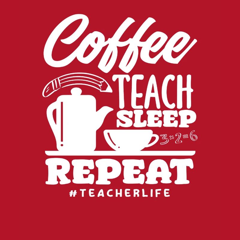 Enseignant de l’école primaire Café Enseigner Dormir Répéter