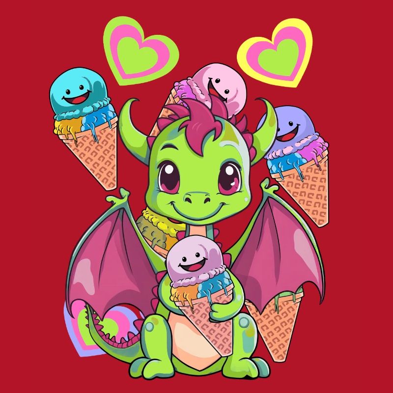 Eis Eiskreme Eiscrem Kinder Kind Drache Drachen