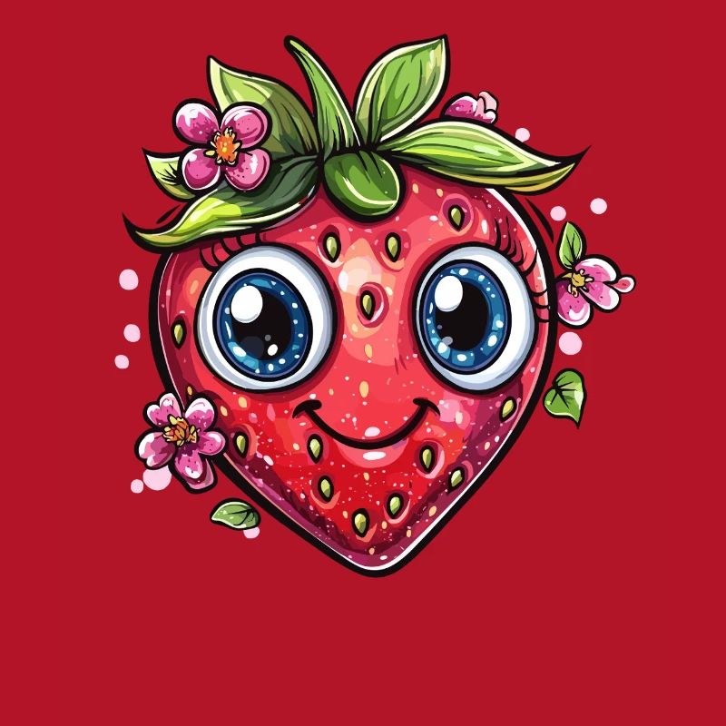 Fraise avec sourire de fleur