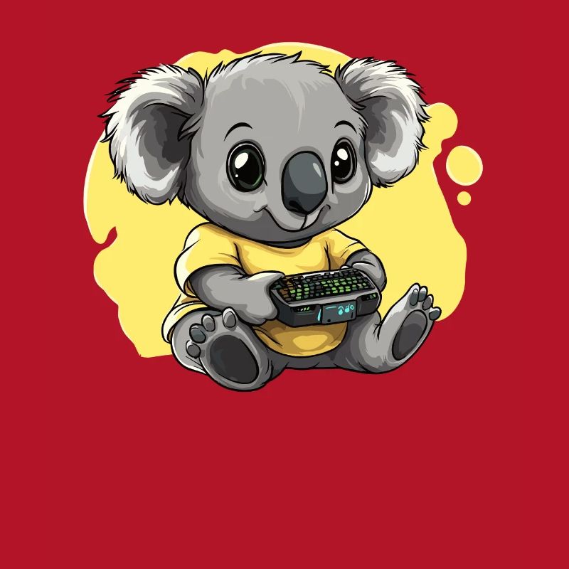Gamer Koala mit Controller