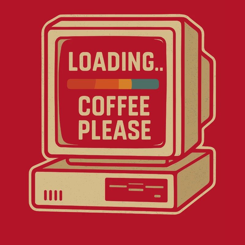 Loading Coffee Please Retro Computer