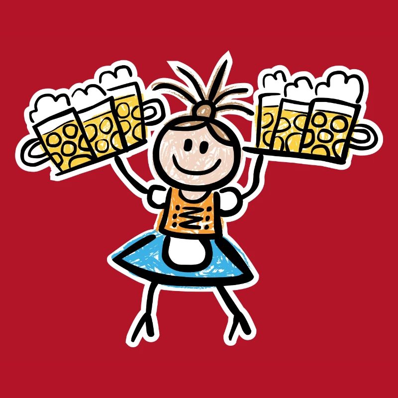 Kellnerin im Dirndl mit Biertablett