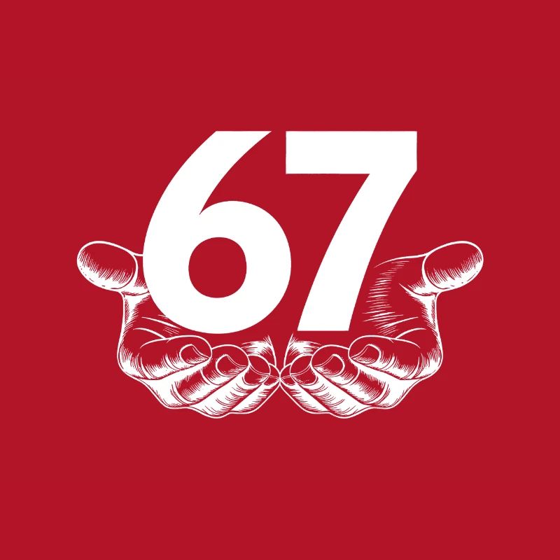 Six Seven 6 7 Meme Fun Design mit Händen