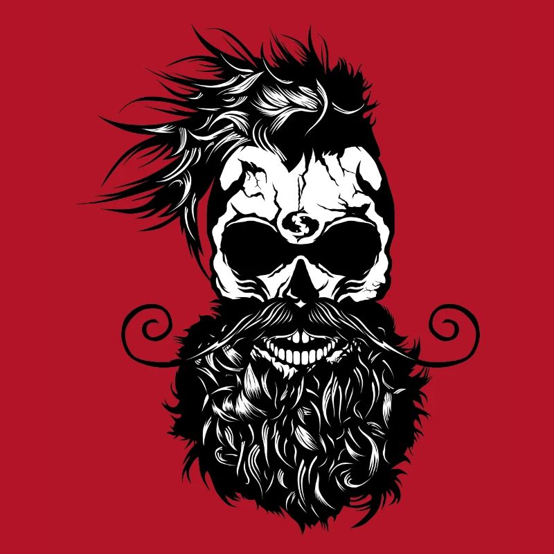 Kopf des Todes Hipster Schädel Bart Bart Schnurrbart s