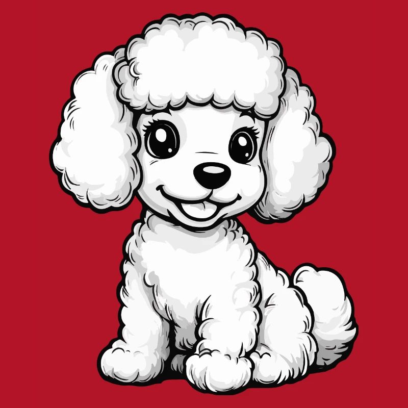 Poodle Dog Comic Cute