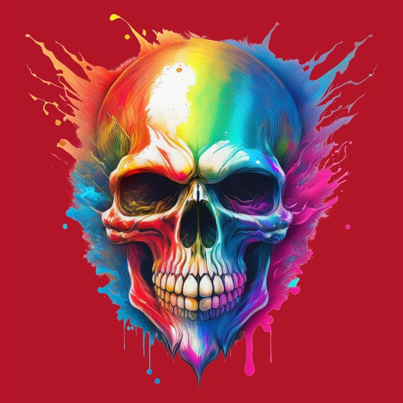 Regenbogen-Schädel Farbexplosion
