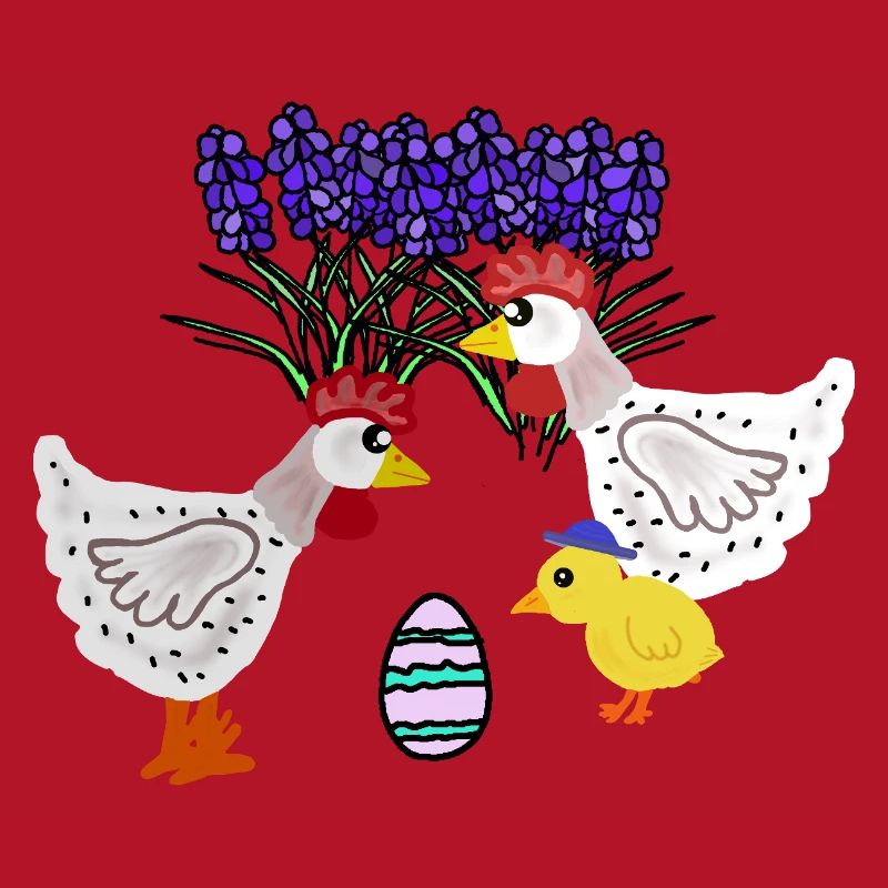 Spring Chickens with Easter Egg Chicken Chicks