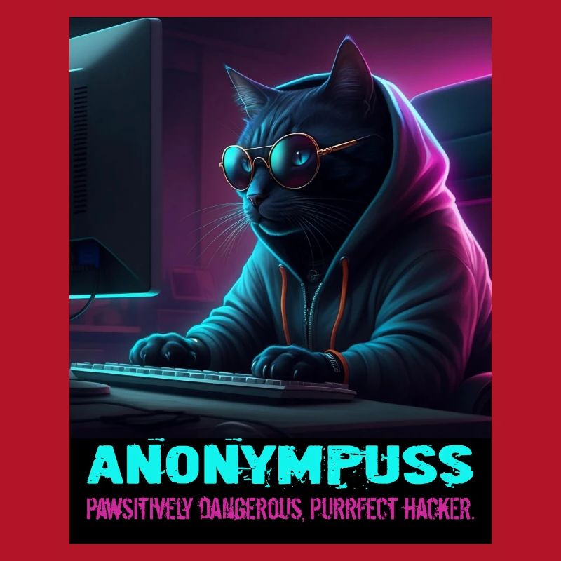 Anonympuss Chat Hacker Drôle Image Chat Mème