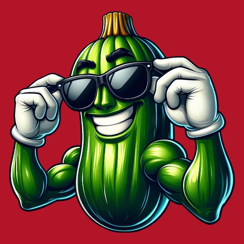 Cool concombre cornichon légumes dessin animé