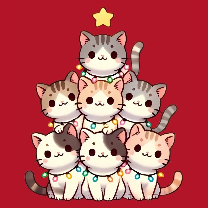 Weihnachtskratzbaum mit Lichtern