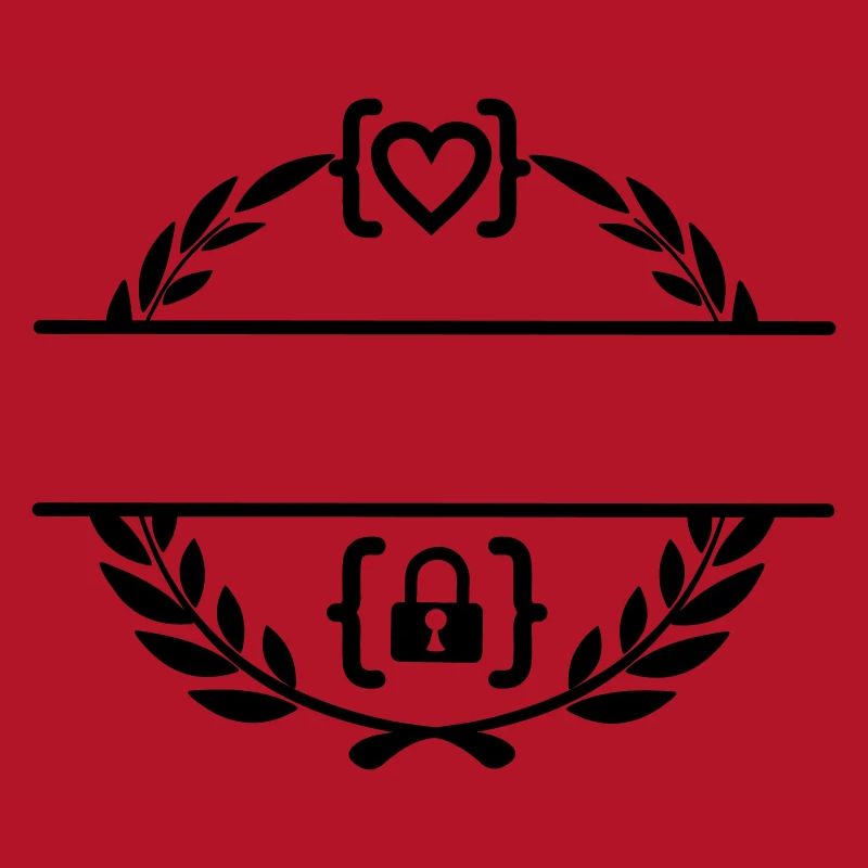 Code with heart and code with lock in laurel wreath m