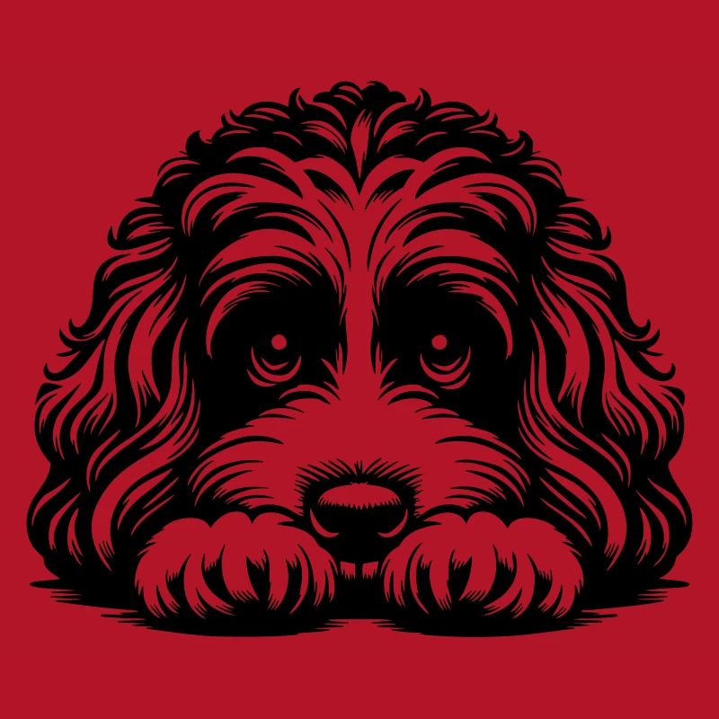 Cavapoo Head with Paws