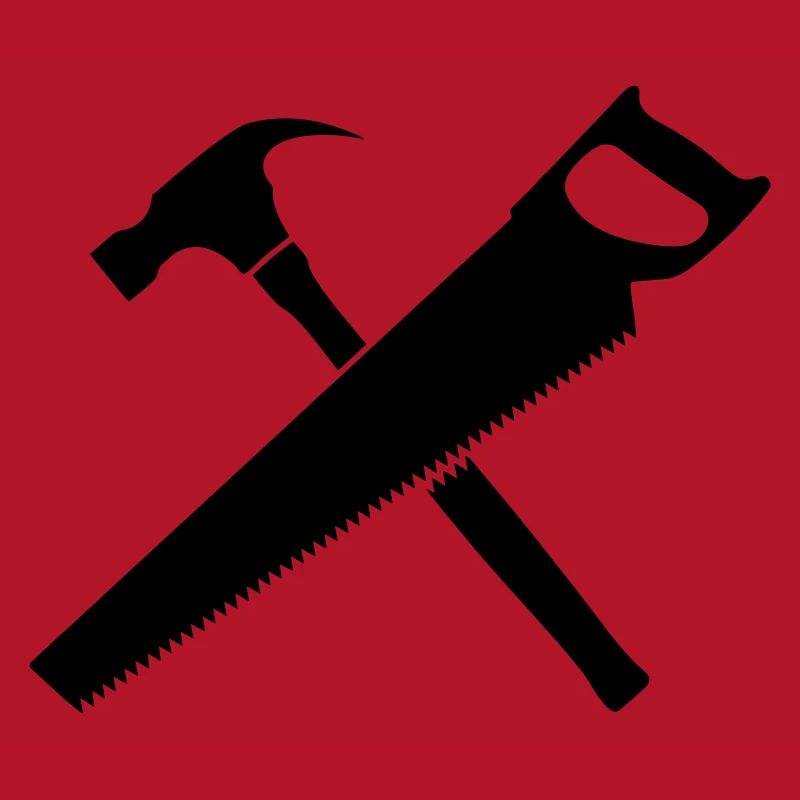 Tools carpenter hammer and saw